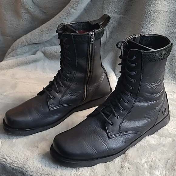 Dr. Martens 11563 Leather Boots Side Zip Lace Up Mens 12 - Picture 8 of 11